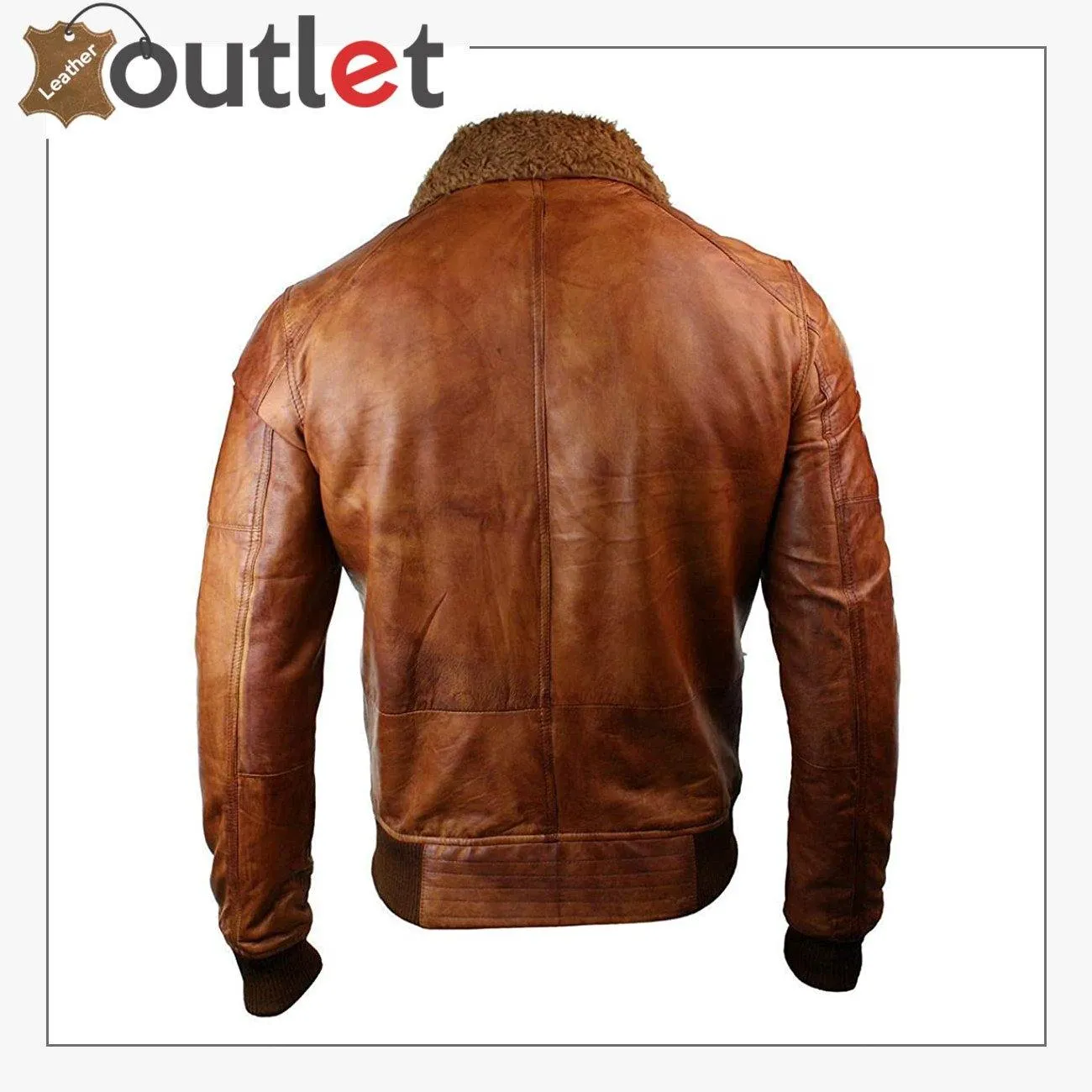 Mens B3 Bomber Rust Tan Brown Removable Fur Collar